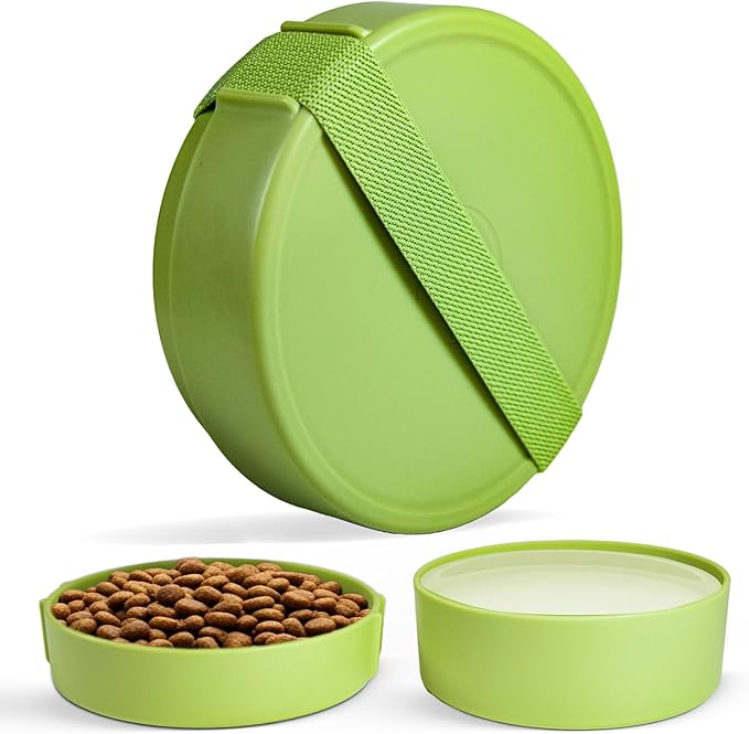 Barkin’ Trails Travel Dog Bowls, Portable Outdoor Water, BPA-Free, Food Grade Plastic Dog Travel Bowl, Camping Essentials & Container (Matcha)