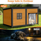 59" Dog House for Outdoor, Extra Large Dog House with Weatherproof Roof, Easy to Install, Anti-Chewing Metal Frame Design for Small Medium Large Breeds Dogs(Brown)