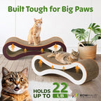 CAPHAUS Infinity Cat Scratcher Lounger, Reversible Scratcher, Large Cat Scratching Pad, Cat Scratching Board, Scratch Pad for Indoor Cats, Brown