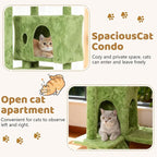 BestOffice 54 Inch Cat Tree, Multi-Level Cat Tower with Condo, Perches, Sisal Scratching Posts, Climbing Ladder,Indoor Activity Center Play House for Kittens & Adult Cats,Green