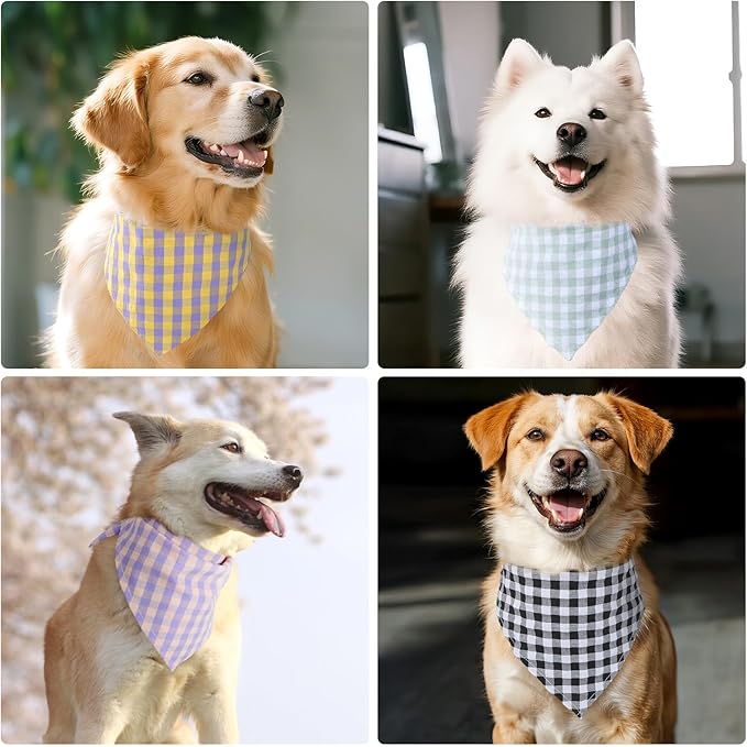 Segarty 30 Pack Large Pet Triangle Scarf, 25.6"x19.7" Washable Dog Bandanas Bibs Accessories Bulk for Small Medium Large Pets, Adjustable Reversible Boy Gril Pets Birthday Kerchief