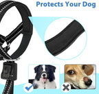 BARKLESS Soft Dog Head Collar, Patented Padded No Pull Head Halter, Training Nose Leash with Safety Link for Medium Large Dogs, Adjustable Muzzle Leash, Easy Control for Walking(Black, XL)