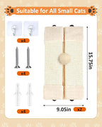 BNOSDM 2 Pack Corner Wall Cat Scratcher Corners Pet Scratch Pad for Cats Vertical Scratching Board Sisal Protector Furniture Pet Wear Resistant Mat for Door Sofa (Beige)