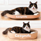 3PCS Cat Scratcher Bed, Oval Cat Scratcher Pad Bowl Nest for Indoor Cats, Round Cat Scratching Cardboard, Furniture Protector for Couch, for Kittens (Brown, 15.7 * 10 in)