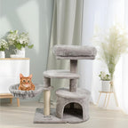 27-in Heavy-Duty Cat Tree for Large Cats, Multi-Level Tower with Sisal Scratching Posts, Plush Perch, Hammock & Condo Anti-Tip Design