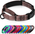 Martingale Collar for Dogs with Quick Release Buckle, Reflective Soft Padded & Escape Proof, Adjustable Nylon Dog Collars for Training & Daily Walking (Brown,S)
