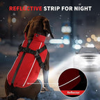 Dog Winter Coat Reflective Water-Resistant Jacket, Fleece Lined Windproof Puppy Coat with Back Zipper & D-Ring, Cold Weather Dog Coats for Small Medium Dogs (XL, Red)