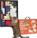 Decorative Wall Art Cat Scratcher for Vertical Scratching, 14"x20" Framed Sisal Scratch Pad Mat with Renter-Friendly No-Drill Wall Mounted Setup, Durable Alternative to Cardboard (Mondrian's Cat)