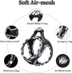 Mercano Soft Mesh Dog Harness and Leash Set, No-Chock Step-in Reflective Breathable Lightweight Easy Walk Vest Harnesses with Safety Buckle for Small Dogs, Cats (Black White, XS)