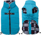 Geyecete Winter Warm Dog Coat - Windproof Snowproof Pet Outdoor Jacket for Small Medium Large Dogs - Blue - S