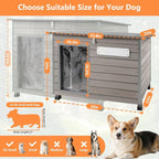 Dog House Outdoor & Indoor Anti-Chewing Iron Frame Dog Kennel Easy Clean and Assemble Openable Roof for Small to Medium Dog Breeds (32" L X 12" W X 25" H)