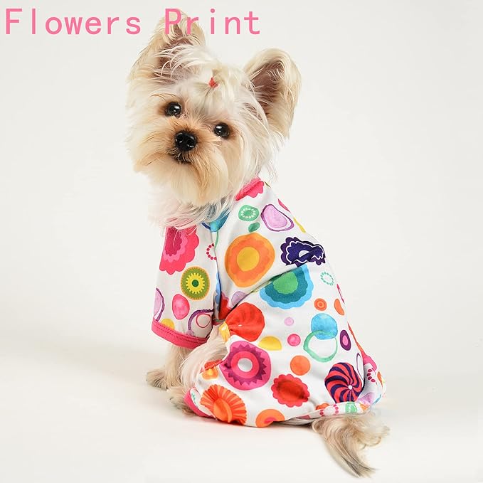 Dog Clothes for Small Dogs Boy Girl, Dog Pajamas Tiny Chihuahua Yorkie Spring Summer Shirt, Cute Puppy Outfit Pjs Jumpsuit Cat Onesie Apparel Pet Clothes, XS