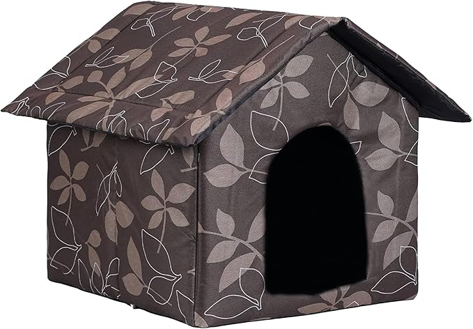 Cat Houses for Outdoor Cats Outdoor Houses for Feral Cats Cat House with Weatherproof Canvas Roof Stray Shelter (Cat House Brown, Large-Houses)