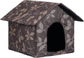 Cat Houses for Outdoor Cats Outdoor Houses for Feral Cats Cat House with Weatherproof Canvas Roof Stray Shelter (Cat House Brown, Large-Houses)