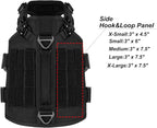 ICEFANG GN3 Tactical Dog Harness with 6X Buckle,Dog Molle Vest with Handle,3/4 Body, Hook and Loop Panel for ID Patch,No Pulling Front Clip (X-Small (Pack of 1), Black)