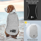 KYEESE 2Pack Reflective Dog Shirt, Lightweight Sun Protection Dog T Shirts for Medium Large Dogs Boy, Breathable Sleeveless Pet Tank Top Summer Dogs Clothes for Night Walking Outdoor, Grey+Blue, 2XL