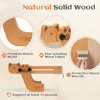 CHEERHOME PETS Cat Window Perch with Washable Bolster, Fluffy Cats Hammock Bed for Window, Adjust Wooden Seat for Kitten Bedside Windowsill, Wooden Cats Furniture(Medium White)