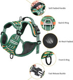 HEELE Dog Harness, No Pull Adjustable Padded Reflective Harness for Small Medium Large Dogs with Handle for Walking Training, Wilderness, M