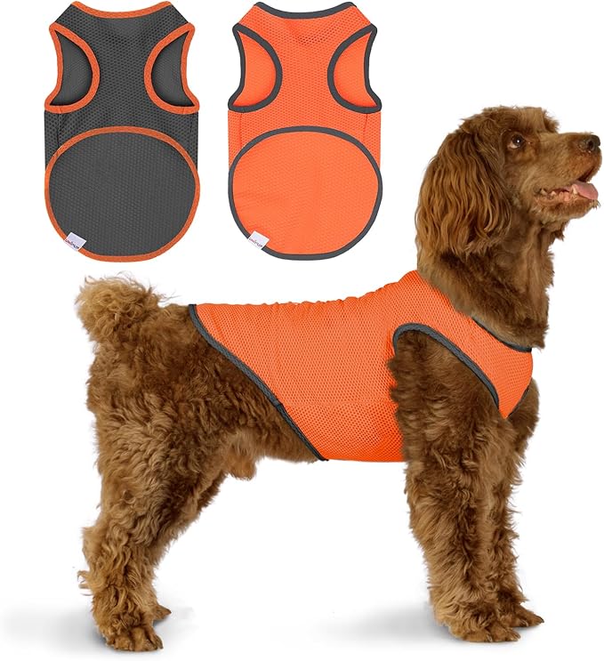 2 Pack Cooling Shirts for Dogs, Lightweight Mesh Breathable Dog Shirt for Small Dogs Boy, Sun-Protection Sleeveless Shirts for Dog&Cat Puppy Vest Pet Apparel P23ST00605M