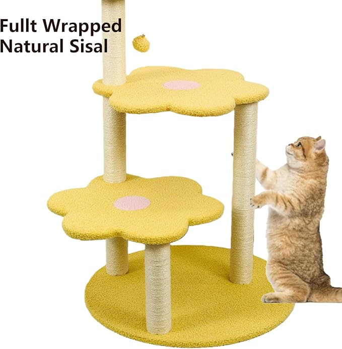Cat Tree with Removable Cozy Perch & Scratching Posts Hanging & Toy Multi-Level Cat Furniture for Kittens/Cats to Climb, Rest & Play Hanging Toy