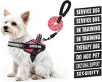 Service Dog Vest Harness and Leash Set, Animire in Training Dog Harness with 10 Dog Patches, Reflective Dog Leash with Soft Padded Handle for Small, Medium, Large, and Extra-Large Dogs