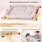 Cat Window Perch - Drill-Free Adjustable Sill Hammock, Sturdy Wood & Metal Frame, Washable Non-Slip Bed Cover, Easy Install for Indoor Cats & Multi-Cat Families (Grey,XL)