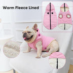 Fleece Lining Dog Hoodie with Harness Built in,Extra Warm Medium Dog Jacket in Winter Doggie Coats with Hooded,Light Pink XL