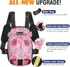 Pawaboo Pet Carrier Backpack, Adjustable Pet Front Cat Dog Carrier Backpack Travel Bag, Legs Out, Easy-Fit for Traveling Hiking Camping for Small Medium Dogs Cats Puppies, Small, Pink Camouflage