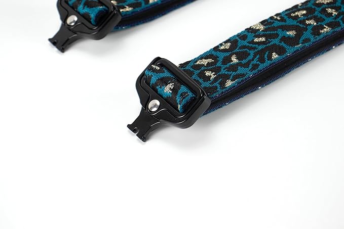 Heavy Duty Dog Collar with Unique Leopard Totem Design Adjustable Durable Nylon Collar, Metal Buckle for Large Dogs Bold Style for Training & Outdoor Adventures (Blue Leopard S)