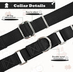 Martingale Collar for Dogs with Quick Release Buckle, Heavy-Duty Solid Color Nylon Training Collars - Adjustable No-Slip Design for Medium & Large Dog