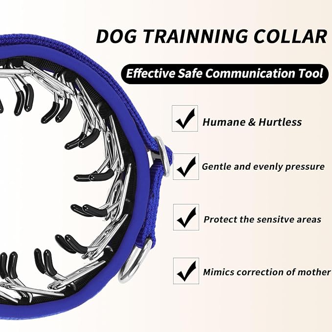 Martingale No Pull Dog Collar for Large Medium Small Dogs, Heavy Duty Nylon Reflective Adjustable Anti Pull Slip Collar with Buckle for Training Walking M Dark Blue