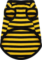 Paiaite Dog Striped Shirt Happy Color Cotton Sleeveless Puppy Pet Shirts Breathable Apparel Tank Top Colorful Puppy Sweatshirt Clothes for Small Medium Dogs Yellow 4XL