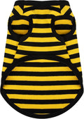 Paiaite Dog Striped Shirt Happy Color Cotton Sleeveless Puppy Shirts Breathable Pet Apparel Tank Top Colorful Puppy Sweatshirt Clothes for Small Medium Dogs Yellow S