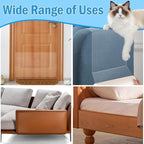197"x12" Cat Scratch Furniture Protector with Chew Sticks, Large Transparent Couch Protector from Cat Claws, Self-Adhesive Anti-Scratch Guard for Sofa Door Chair Table Leg