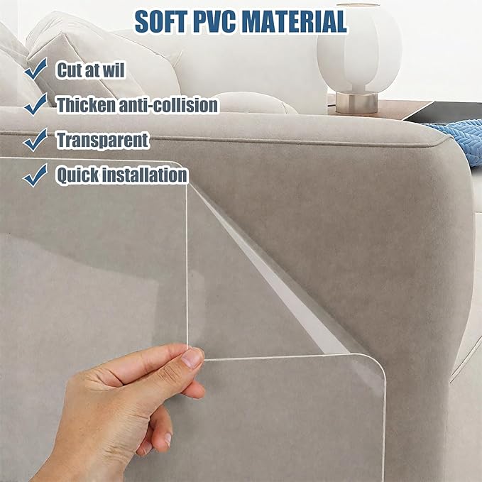 Cat Scratch Couch Furniture Protector, Self-Adhesive & Cuttable Furniture Scratch Protector Pad, Wear-Resistant Wall & Sofa Guard, Multi-Functional Cat Scratcher 196 * 7.87in