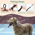 Mayerzon No Pull Dog Prong Collar Martingale, Personalized Pinch Collar with Geometric Patterns for Large Medium Small Dogs for Walking Training Festival, Easy to Use(L, Ethnic Red)