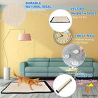 Cat Scratch Pad 2PK, Anti-Scratch Pads for Furniture, Kitty Scratching Bed, Post Tree Ramp Cardboard Replacement, Sisal Thin Scratcher Mat with Velcro Tapes Protecting Couch Chair Legs & Carpet 16X12”