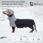 Dachshund Dog Coats Jacket fit for Dachshunds Corgi Weiner Reversible Winter Coat Padded Cotton Lining high Collar Dog Suit in Autumn Winter Black S