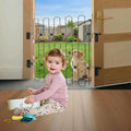 28.4 inch Retractable Pet Door, Adjustable Metal Gate, Front Door Safety Dog Door, RV Retractable Pet Door, Doorway