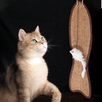 Garneck Hanging Cat Scratcher for Door Knobs - Fish Shaped Sisal Cat Scratch Pad - Ideal for Indoor Pet Promotes Healthy Clawing and Play 20.83X5.23 inch Random Colors
