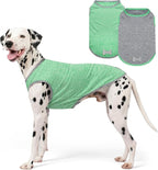 KYEESE 2Pack Dog Shirt, Lightweight Sun Protection Sleeveless Dog T Shirts for Large Dogs Boy, Breathable Pet Reflective Tank Top Summer Dogs Clothes for Outdoor Walking, Grey+Dark Green, 3XL