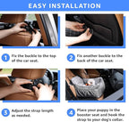 Dog Car Seat for Small Dogs, Washable Pet Booster Seats with Clip-On Safety Leash, Comfy Deluxe Plush Carseat with Pockets, Puppy Car Travel Carrier Bed for Dogs Under 25 lbs, Light Grey
