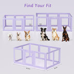 DIY Clear Acrylic Dog Playpen House,Quick Easy Assembly and Disassembly,Strong Floor Suction,Indoor and Outdoor Use,Easy Cleansing Puppy Fence (Purple, 23.6" H, 10PCS)