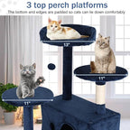 Cat Tree 70 Inches Cat Tower for Indoor Cats Multi-Level Cat Condo with Litter Box Enclosure,Scratching Posts for Indoor Cats (Navy Blue)