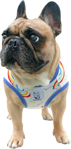 iChoue 100% Breathable Cotton English Bulldog Halloween Cartoon T Shirts Cute Clothes for Medium Large Dogs Vest Tank Tops Terrier Pitbull Rainbow - XXLarge