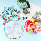 3 Pcs Dog Hawaiian Costume Set Includes Shirt Sunglasses Wreath Dog Outfit Pet Costume for Small Medium Pet Party Summer