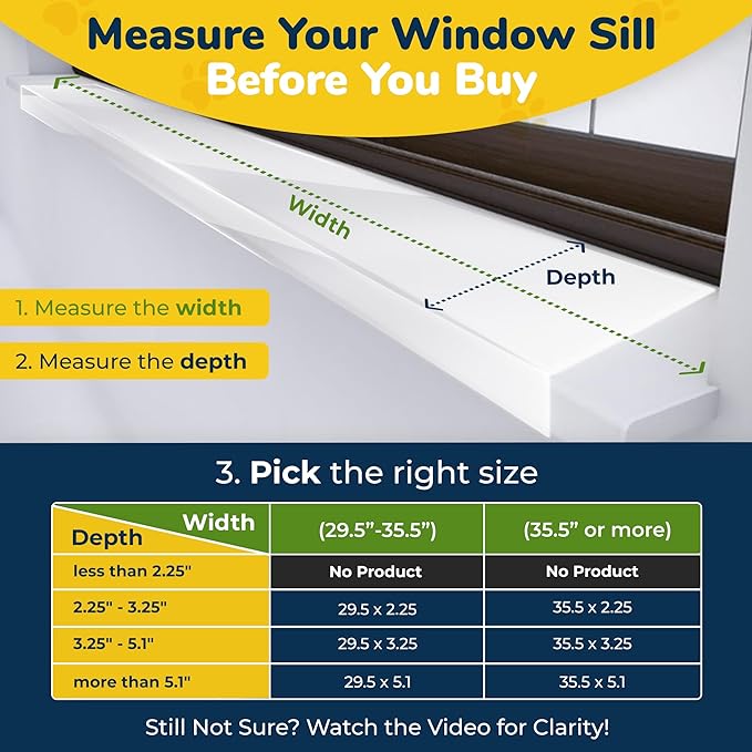 PROTECTO Window Sill Protector from Dogs & Cats, 29.5 x 3.25 Clear Window Guards from Cats Scratching Chewing & Clawing | Keep Your Sills Smooth & Paws Safe | Ultra Strong Window Sill Cover Protection