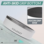 Coldest Dog Bowl - Anti Rust Metal, Non Slip, 3 Layers Insulated Stainless Steel Dog Bowls - Spill Proof & Heavy Duty - Water Bowl for Dogs, Cats & Pets, Dish Washer Safe (42 oz, Epic White)