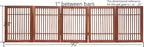 Urnporium Pet Dog Gate Freestanding, Strong Durable Folding Wooden Fence, Portable Acacia Hardwood Safety Barrier for Indoor & Outdoor Use (Brown Pet Gate, 5 Panel 24" Tall)
