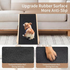 SLSY Dog Ramp for Bed, Couch & Car, Foldable Pet Ramp for Small Dogs and Cats, 4 Adjustable Heights 13.7''–19.6", Portable Stable Wooden Pet Steps with Non-Slip Pad for Sofa or Stairs(Natural)